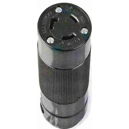 Marinco Locking Connector, L5-20R, 20 A, 125V AC, Single Phase, 2 Pole, Black 205CBL